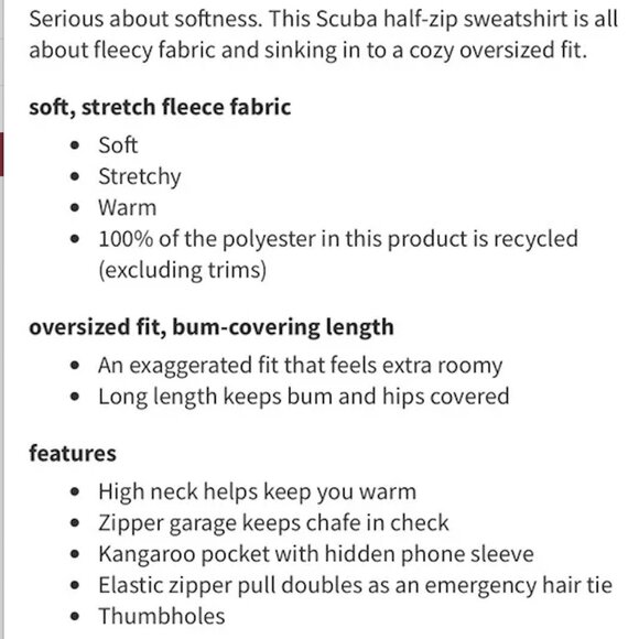 Lululemon Scuba Tumbled Fleece Funnel-Neck Half Zip Black - Picture 8 of 9